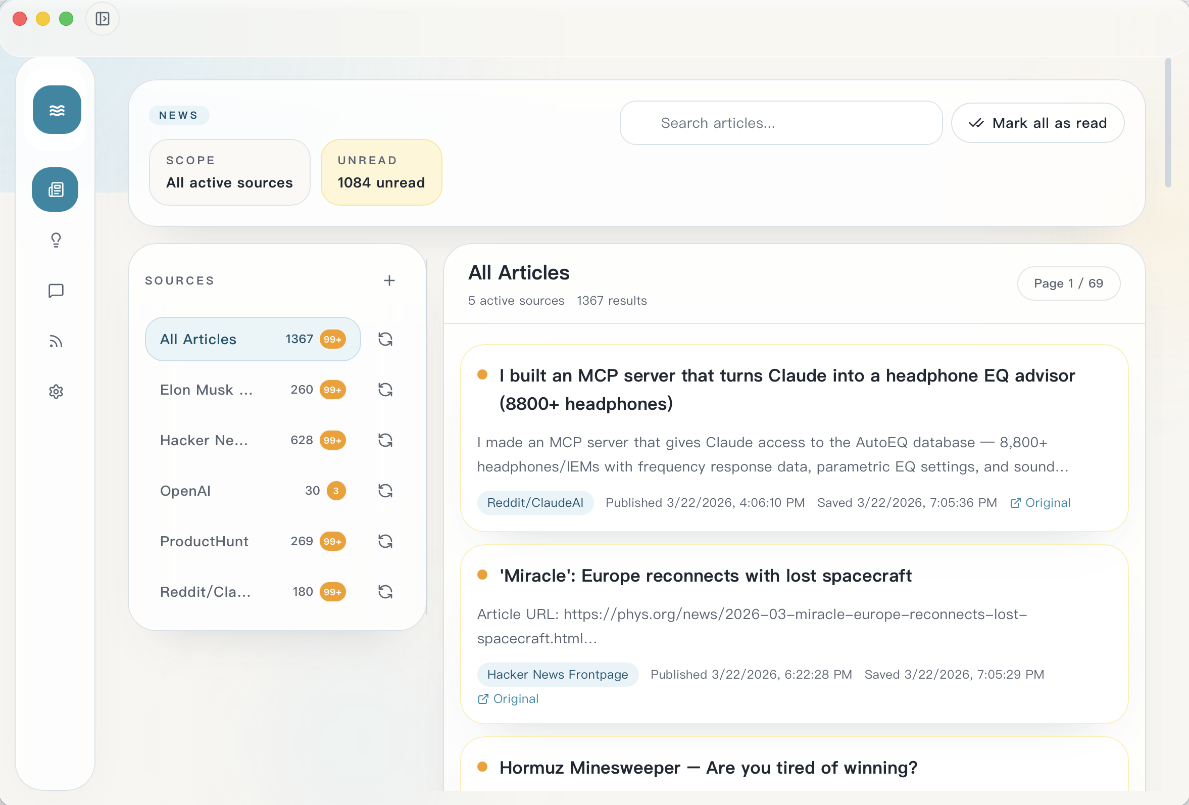 NewsViber 新闻总览截图